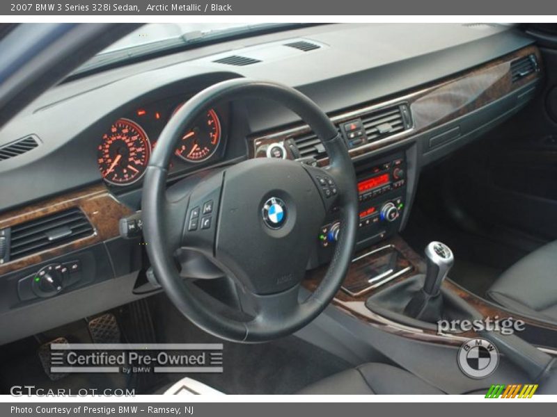 Arctic Metallic / Black 2007 BMW 3 Series 328i Sedan