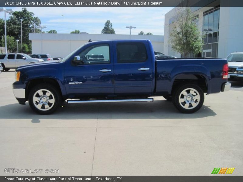 Laser Blue Metallic / Dark Titanium/Light Titanium 2010 GMC Sierra 1500 SLE Crew Cab