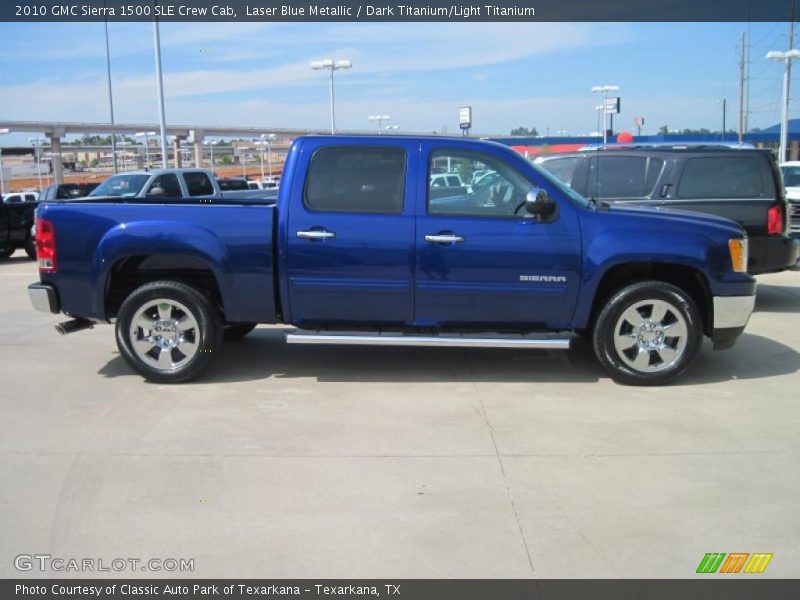 Laser Blue Metallic / Dark Titanium/Light Titanium 2010 GMC Sierra 1500 SLE Crew Cab