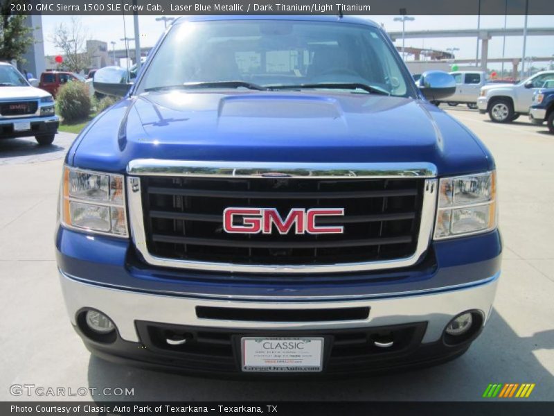 Laser Blue Metallic / Dark Titanium/Light Titanium 2010 GMC Sierra 1500 SLE Crew Cab