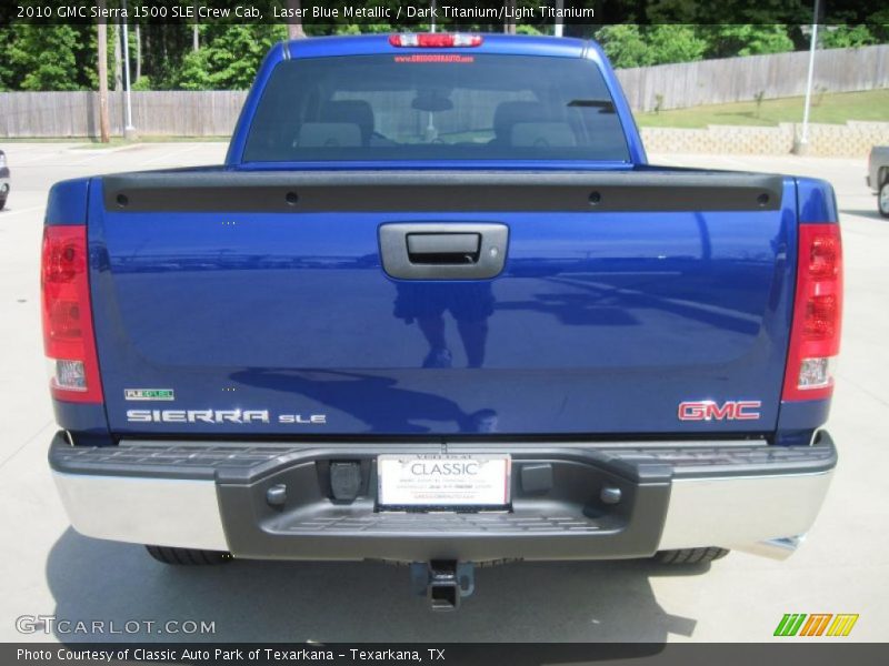 Laser Blue Metallic / Dark Titanium/Light Titanium 2010 GMC Sierra 1500 SLE Crew Cab