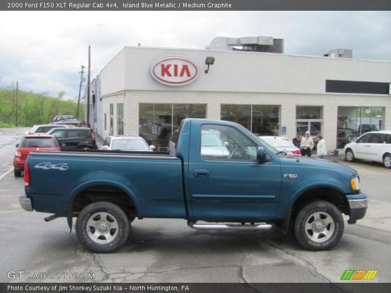 Island Blue Metallic / Medium Graphite 2000 Ford F150 XLT Regular Cab 4x4