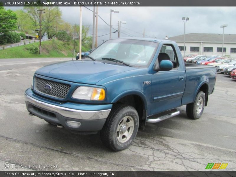 Island Blue Metallic / Medium Graphite 2000 Ford F150 XLT Regular Cab 4x4