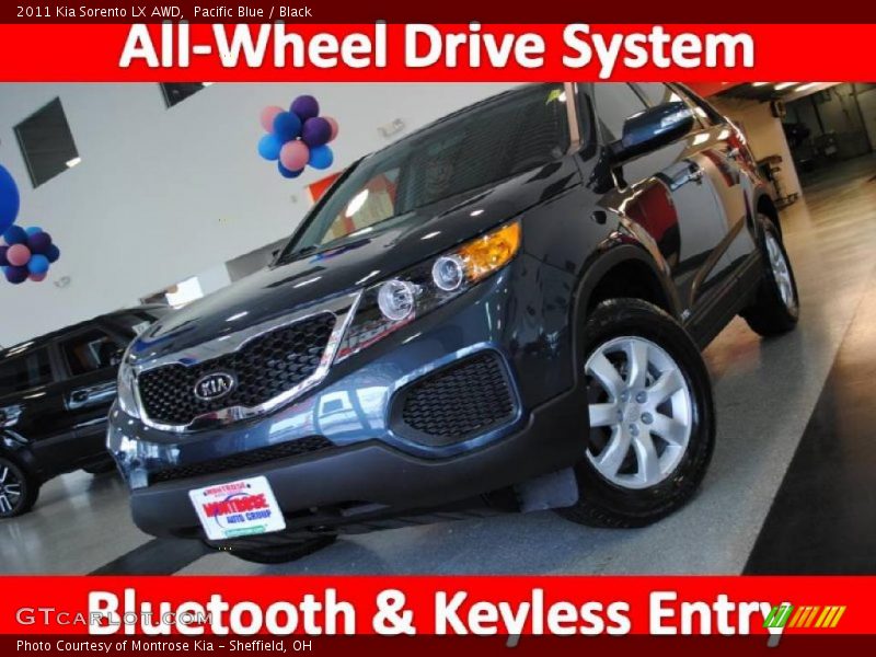 Pacific Blue / Black 2011 Kia Sorento LX AWD
