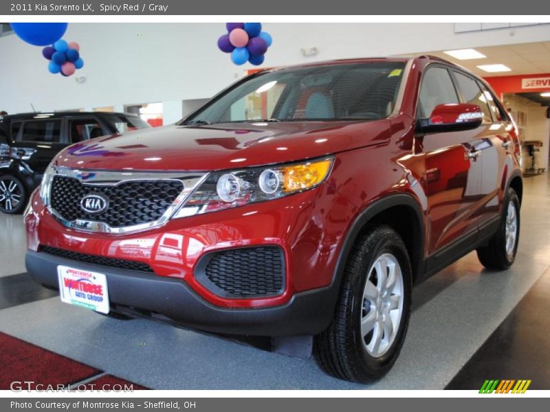 Spicy Red / Gray 2011 Kia Sorento LX