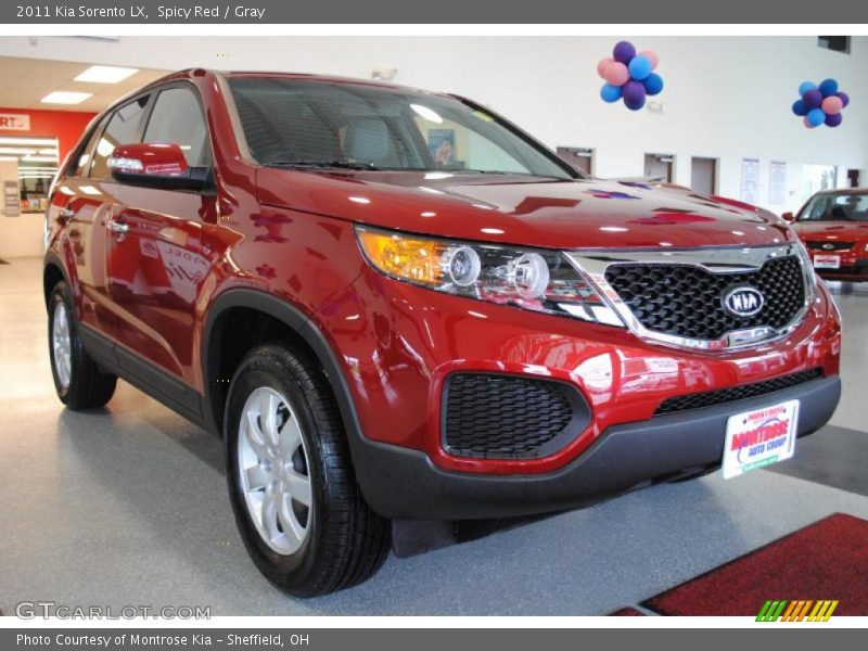 Spicy Red / Gray 2011 Kia Sorento LX