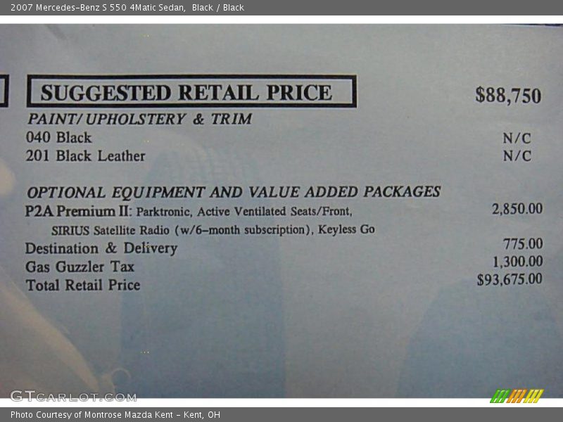 Black / Black 2007 Mercedes-Benz S 550 4Matic Sedan