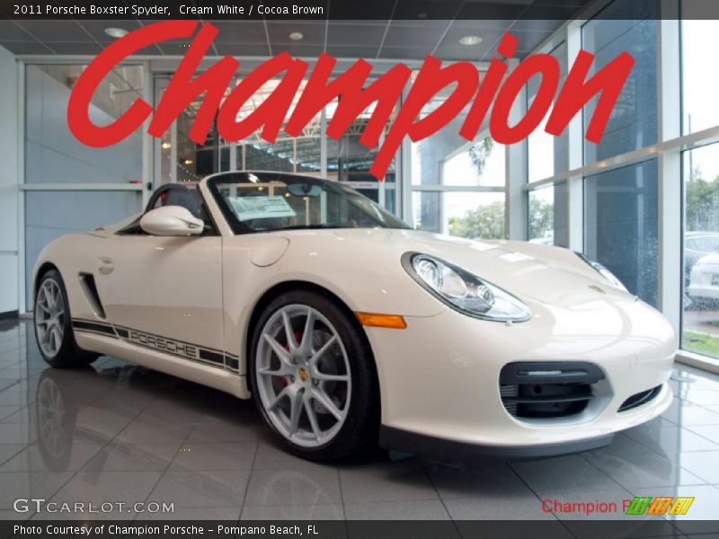 Cream White / Cocoa Brown 2011 Porsche Boxster Spyder