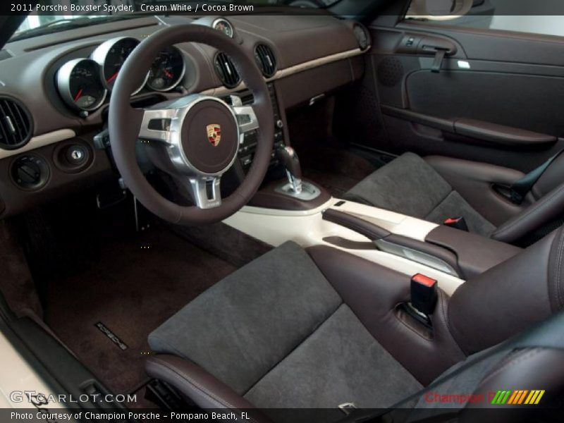 Cream White / Cocoa Brown 2011 Porsche Boxster Spyder