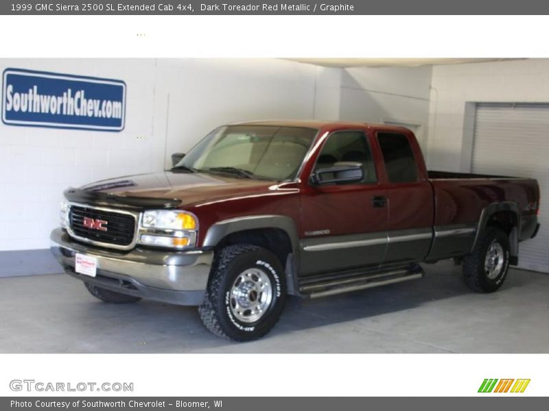 Dark Toreador Red Metallic / Graphite 1999 GMC Sierra 2500 SL Extended Cab 4x4