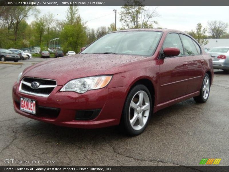 Ruby Red Pearl / Off Black 2009 Subaru Legacy 2.5i Sedan