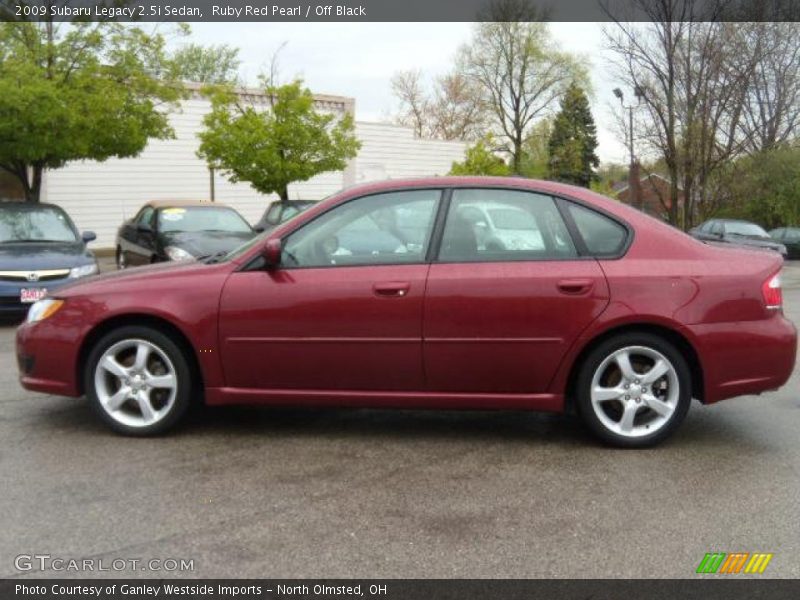 Ruby Red Pearl / Off Black 2009 Subaru Legacy 2.5i Sedan