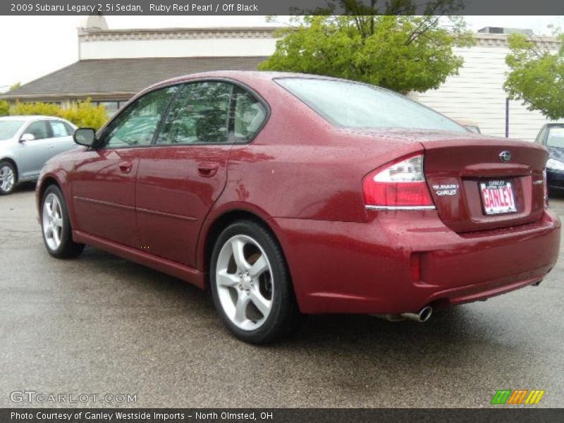 Ruby Red Pearl / Off Black 2009 Subaru Legacy 2.5i Sedan
