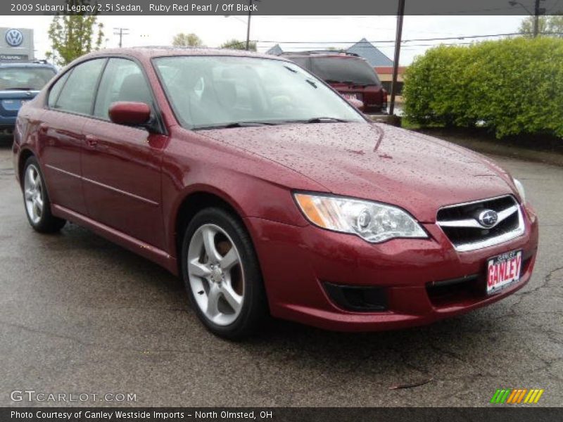 Ruby Red Pearl / Off Black 2009 Subaru Legacy 2.5i Sedan