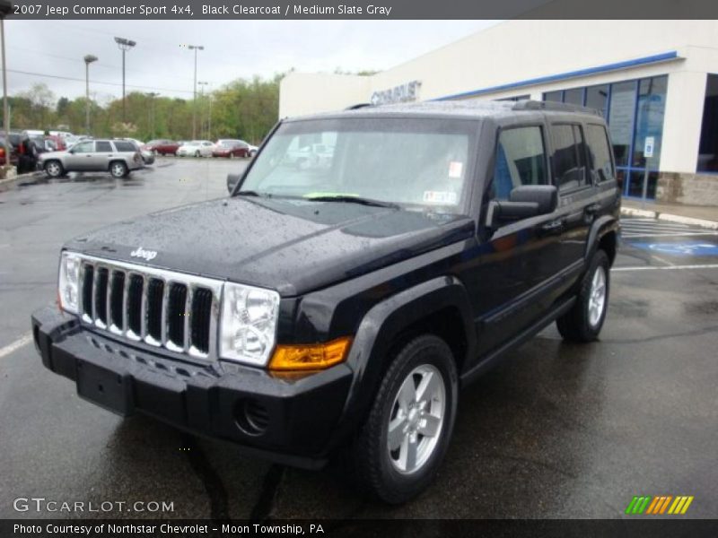 Black Clearcoat / Medium Slate Gray 2007 Jeep Commander Sport 4x4