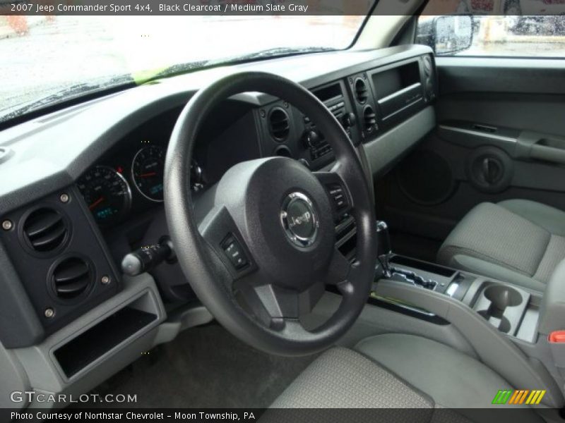 Black Clearcoat / Medium Slate Gray 2007 Jeep Commander Sport 4x4