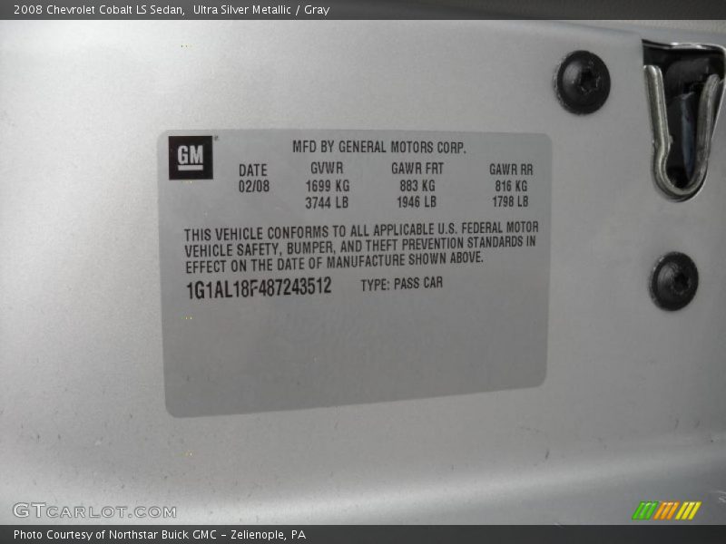 Ultra Silver Metallic / Gray 2008 Chevrolet Cobalt LS Sedan