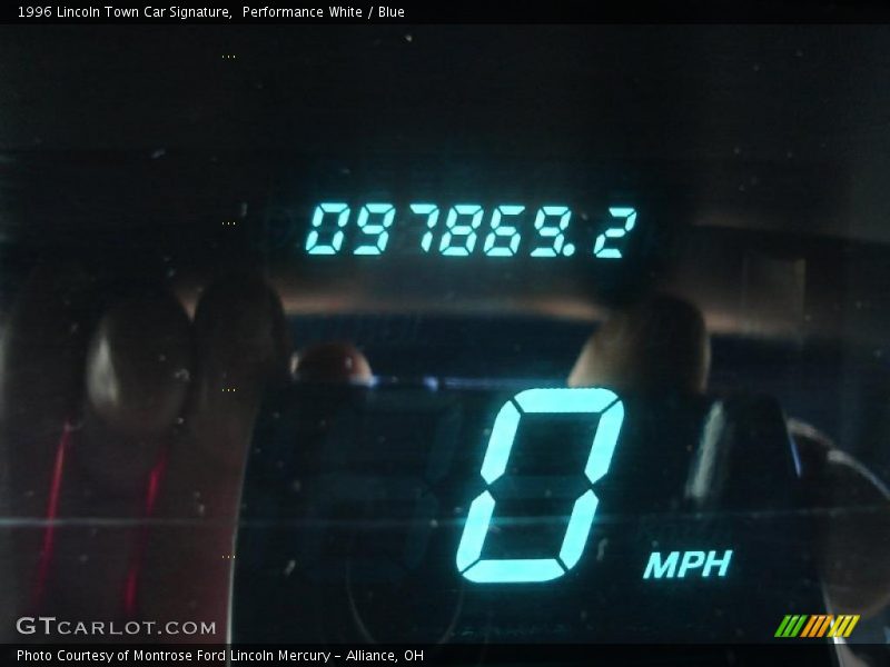 Performance White / Blue 1996 Lincoln Town Car Signature