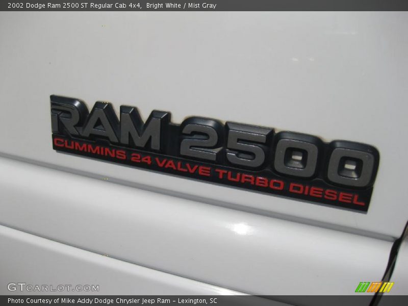 Bright White / Mist Gray 2002 Dodge Ram 2500 ST Regular Cab 4x4