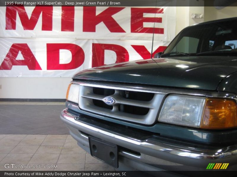 Deep Jewel Green Pearl / Brown 1995 Ford Ranger XLT SuperCab