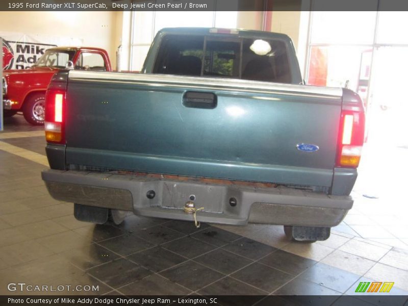 Deep Jewel Green Pearl / Brown 1995 Ford Ranger XLT SuperCab