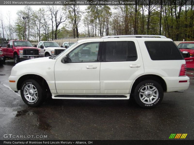 Ceramic White Tri-Coat / Medium Dark Parchment 2003 Mercury Mountaineer Premier AWD
