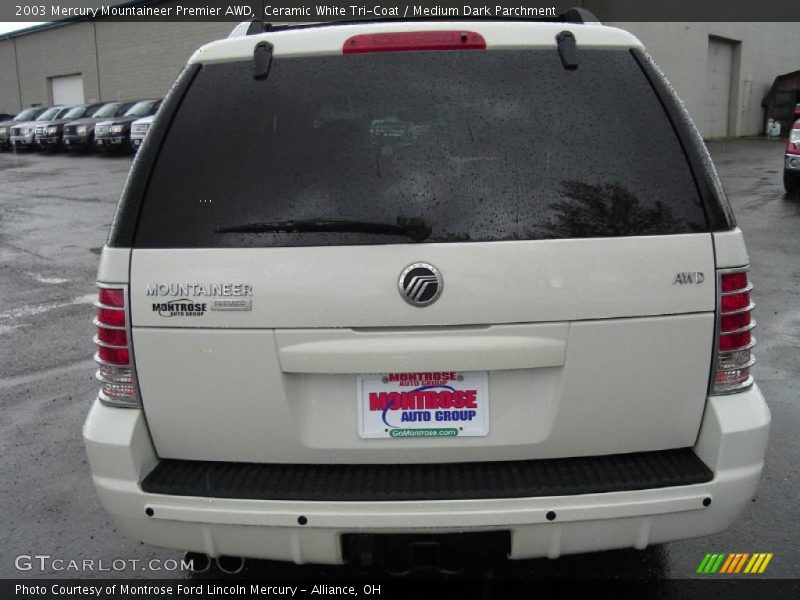 Ceramic White Tri-Coat / Medium Dark Parchment 2003 Mercury Mountaineer Premier AWD