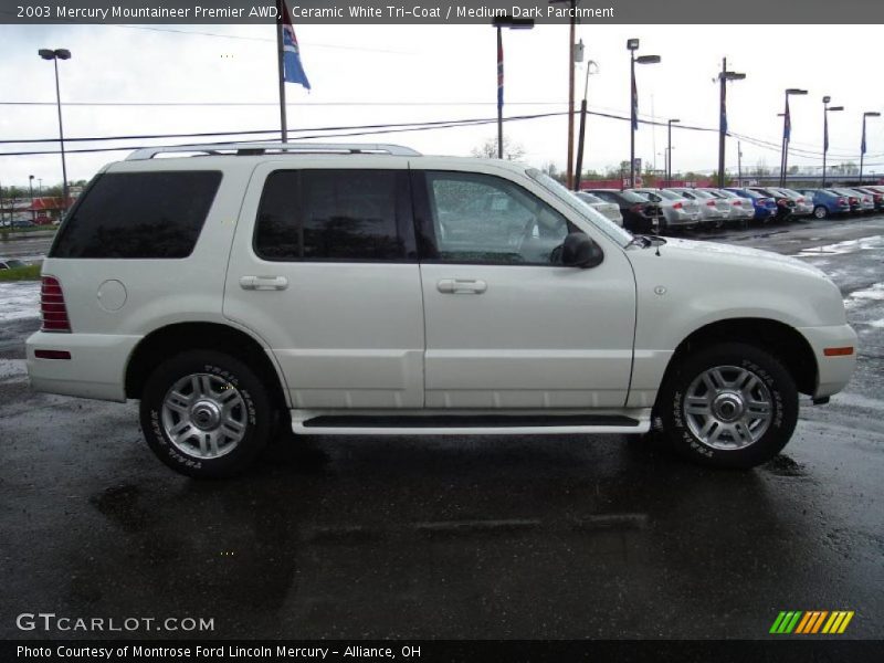 Ceramic White Tri-Coat / Medium Dark Parchment 2003 Mercury Mountaineer Premier AWD