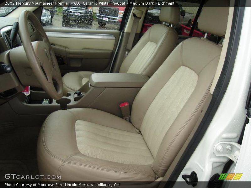 Ceramic White Tri-Coat / Medium Dark Parchment 2003 Mercury Mountaineer Premier AWD