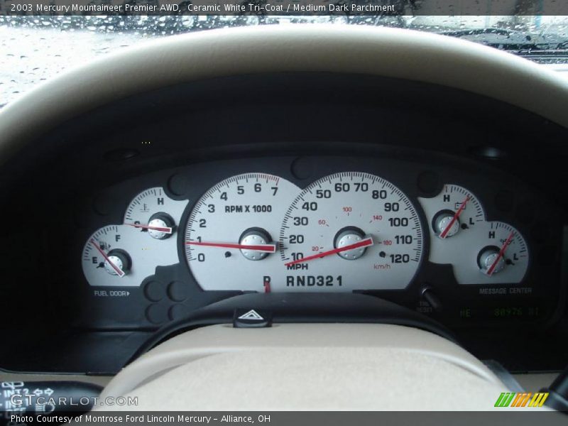 Ceramic White Tri-Coat / Medium Dark Parchment 2003 Mercury Mountaineer Premier AWD