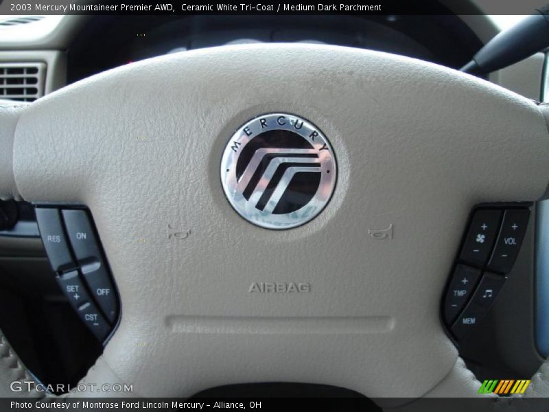 Ceramic White Tri-Coat / Medium Dark Parchment 2003 Mercury Mountaineer Premier AWD