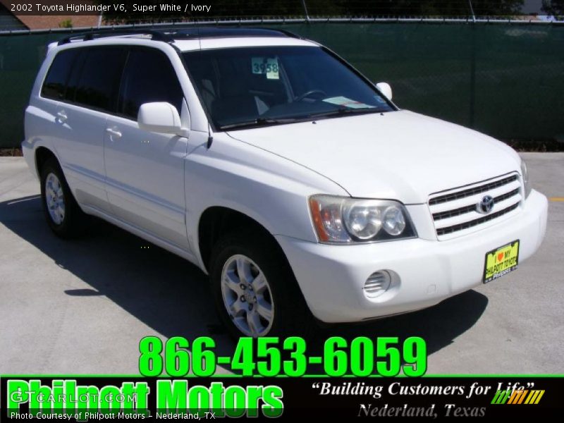 Super White / Ivory 2002 Toyota Highlander V6
