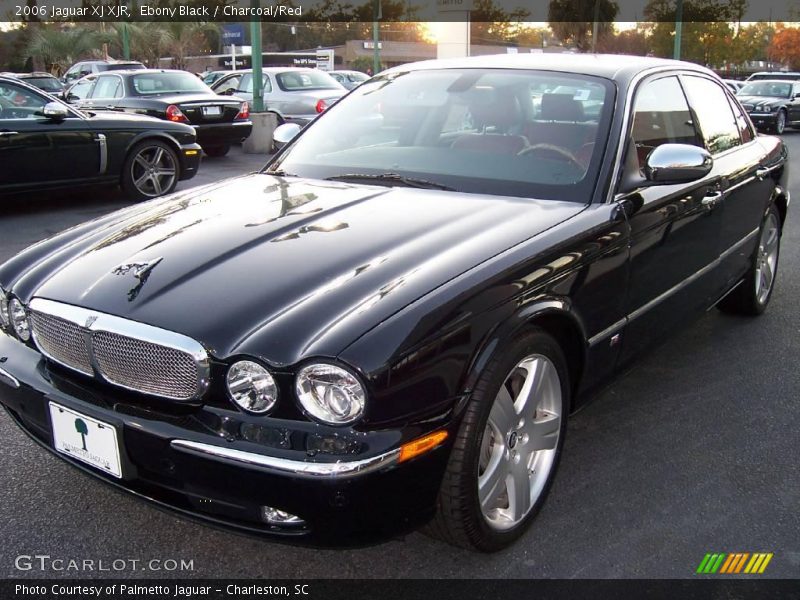 Ebony Black / Charcoal/Red 2006 Jaguar XJ XJR