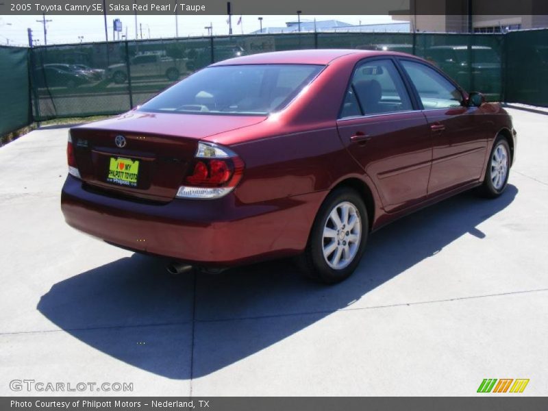 Salsa Red Pearl / Taupe 2005 Toyota Camry SE