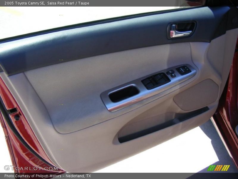 Salsa Red Pearl / Taupe 2005 Toyota Camry SE