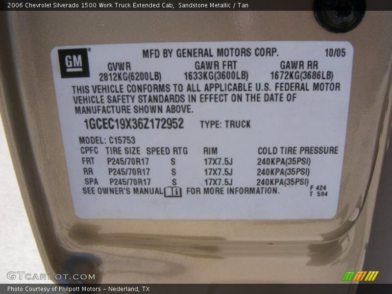 Sandstone Metallic / Tan 2006 Chevrolet Silverado 1500 Work Truck Extended Cab
