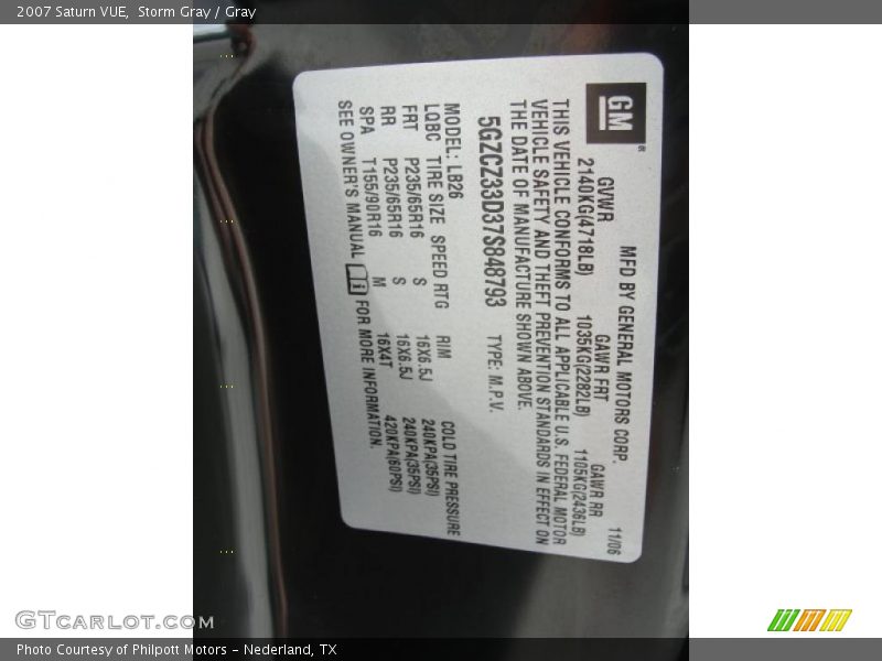 Storm Gray / Gray 2007 Saturn VUE