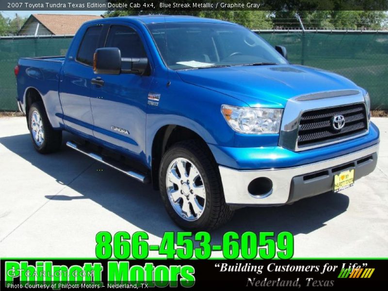 Blue Streak Metallic / Graphite Gray 2007 Toyota Tundra Texas Edition Double Cab 4x4
