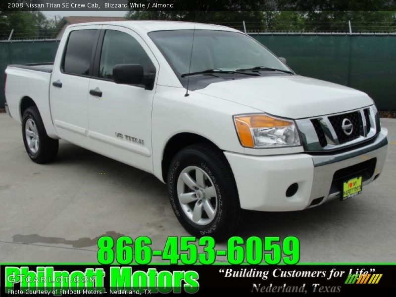 Blizzard White / Almond 2008 Nissan Titan SE Crew Cab