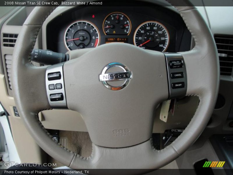 Blizzard White / Almond 2008 Nissan Titan SE Crew Cab