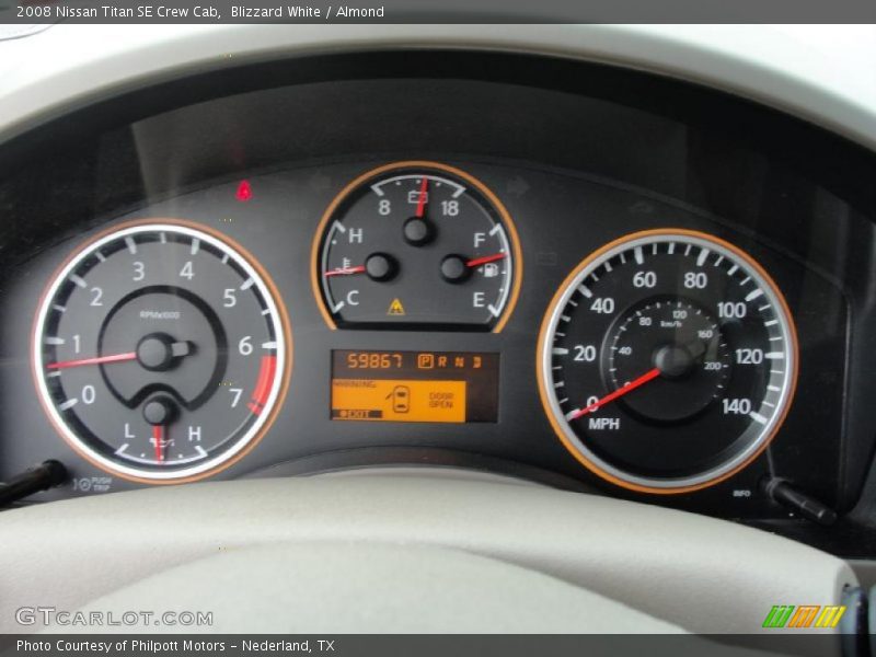 Blizzard White / Almond 2008 Nissan Titan SE Crew Cab