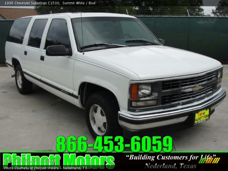 Summit White / Blue 1996 Chevrolet Suburban C1500