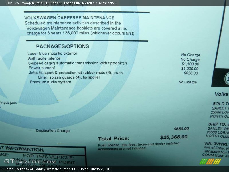 Laser Blue Metallic / Anthracite 2009 Volkswagen Jetta TDI Sedan