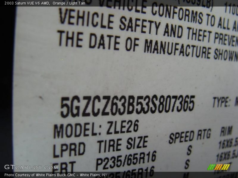 Orange / Light Tan 2003 Saturn VUE V6 AWD