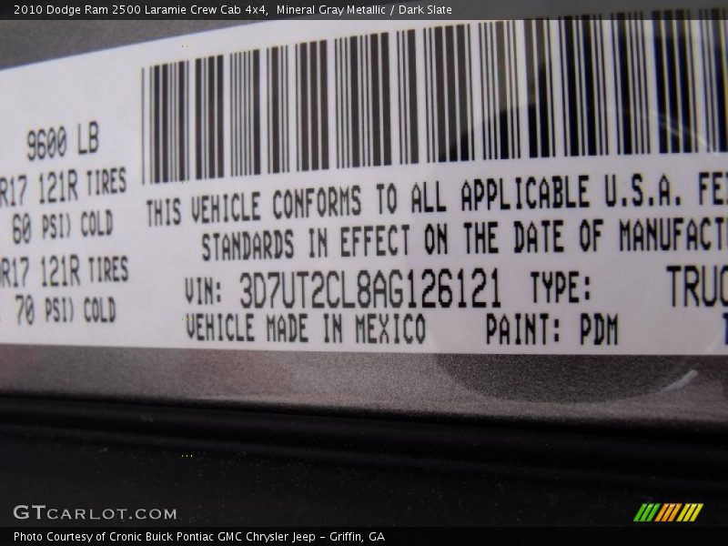 Mineral Gray Metallic / Dark Slate 2010 Dodge Ram 2500 Laramie Crew Cab 4x4