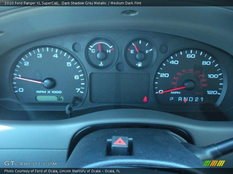 Dark Shadow Grey Metallic / Medium Dark Flint 2010 Ford Ranger XL SuperCab