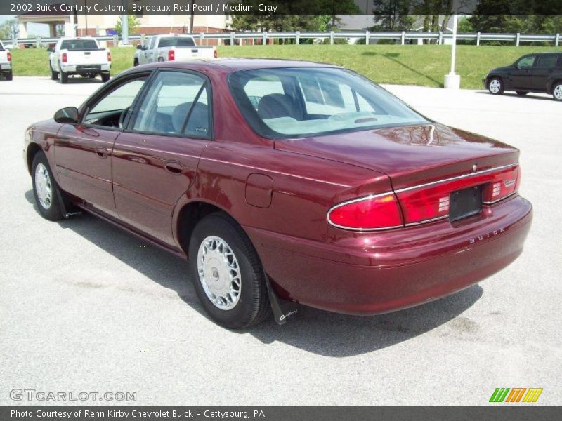 Bordeaux Red Pearl / Medium Gray 2002 Buick Century Custom