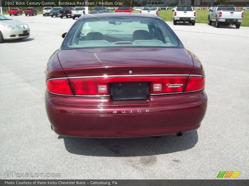 Bordeaux Red Pearl / Medium Gray 2002 Buick Century Custom