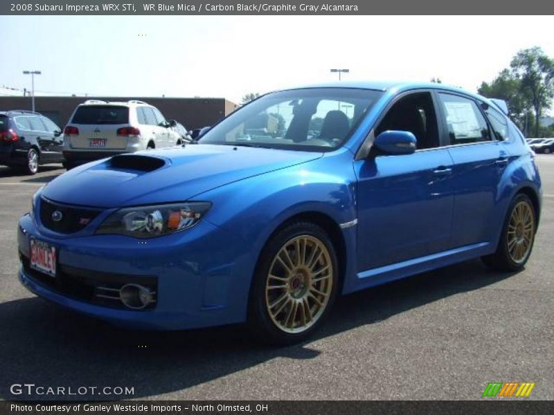 WR Blue Mica / Carbon Black/Graphite Gray Alcantara 2008 Subaru Impreza WRX STi