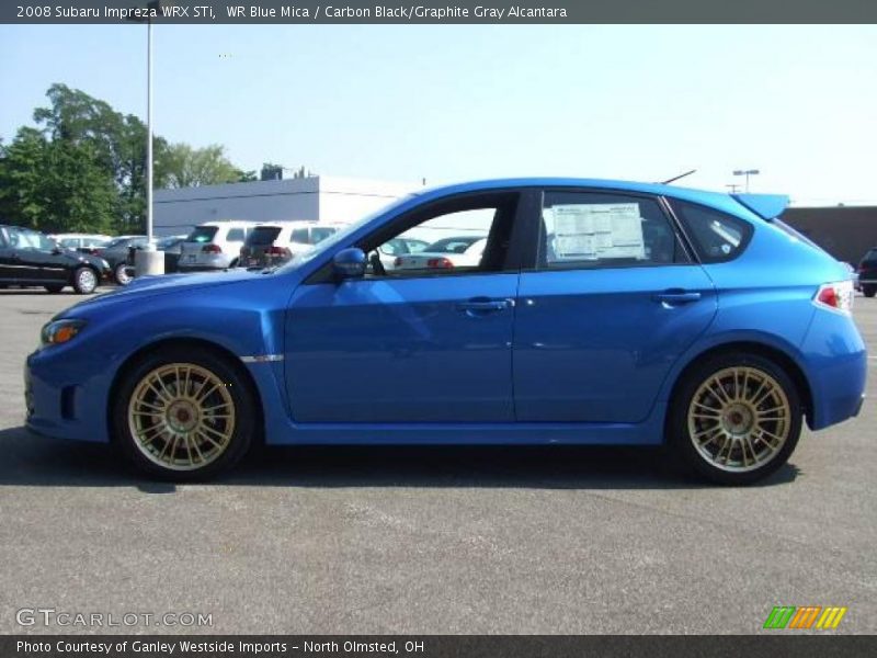 WR Blue Mica / Carbon Black/Graphite Gray Alcantara 2008 Subaru Impreza WRX STi